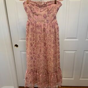 Pink Lace Sweetheart Dress